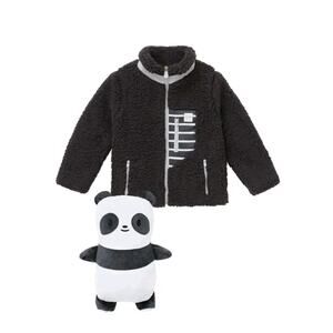 Cubcoats Transforming 2-in-1 Stuffed Animal Panda Fleece Jacket Charcoal Sze 8